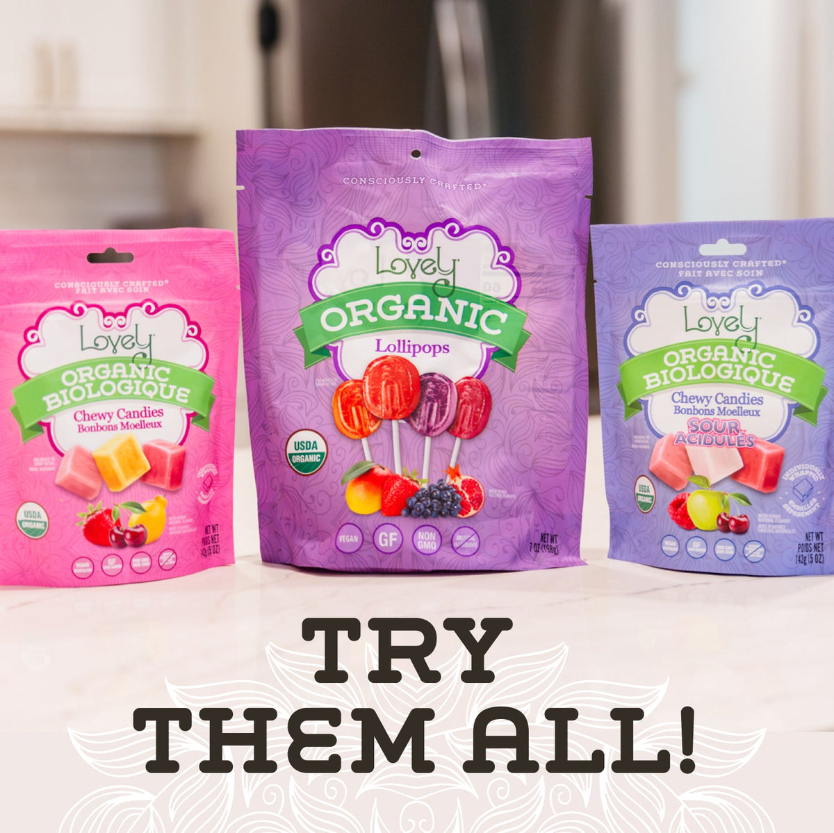 Lovely Organic Sour Chewy Candies