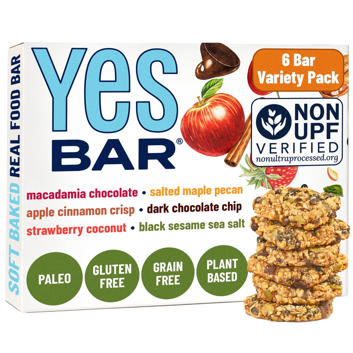 Yes Bar 6-Bar Variety Pack – Plant-Based Soft-Baked Bars