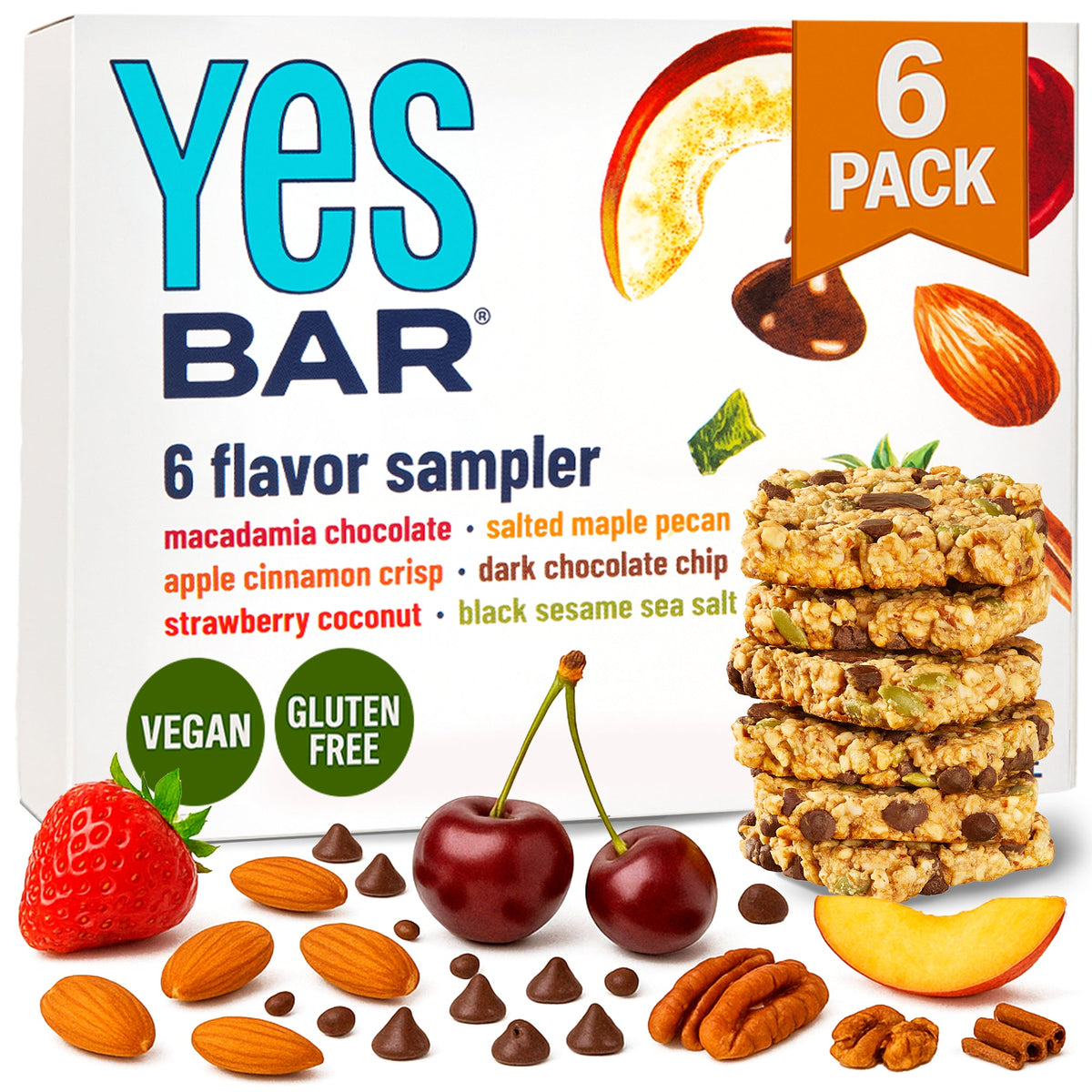Yes Bar 6-Bar Variety Pack – Plant-Based Soft-Baked Bars