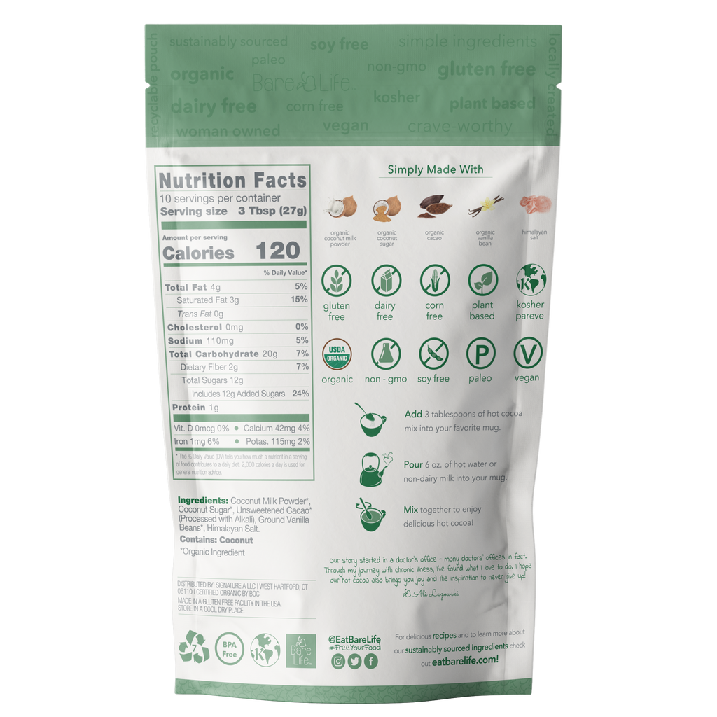 Dairy-Free Coconut Hot Cocoa Mix – 10-Serving Pouch